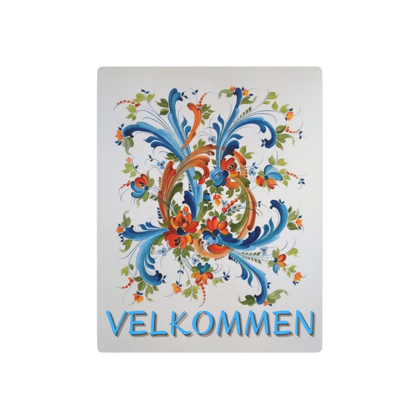 Metal Art Sign, Velkommen Scandinavian WELCOME Swedish Norwegian Decor, Wall Hanging, Home Decoration, Housewarming Gift, Nordic Style Sign