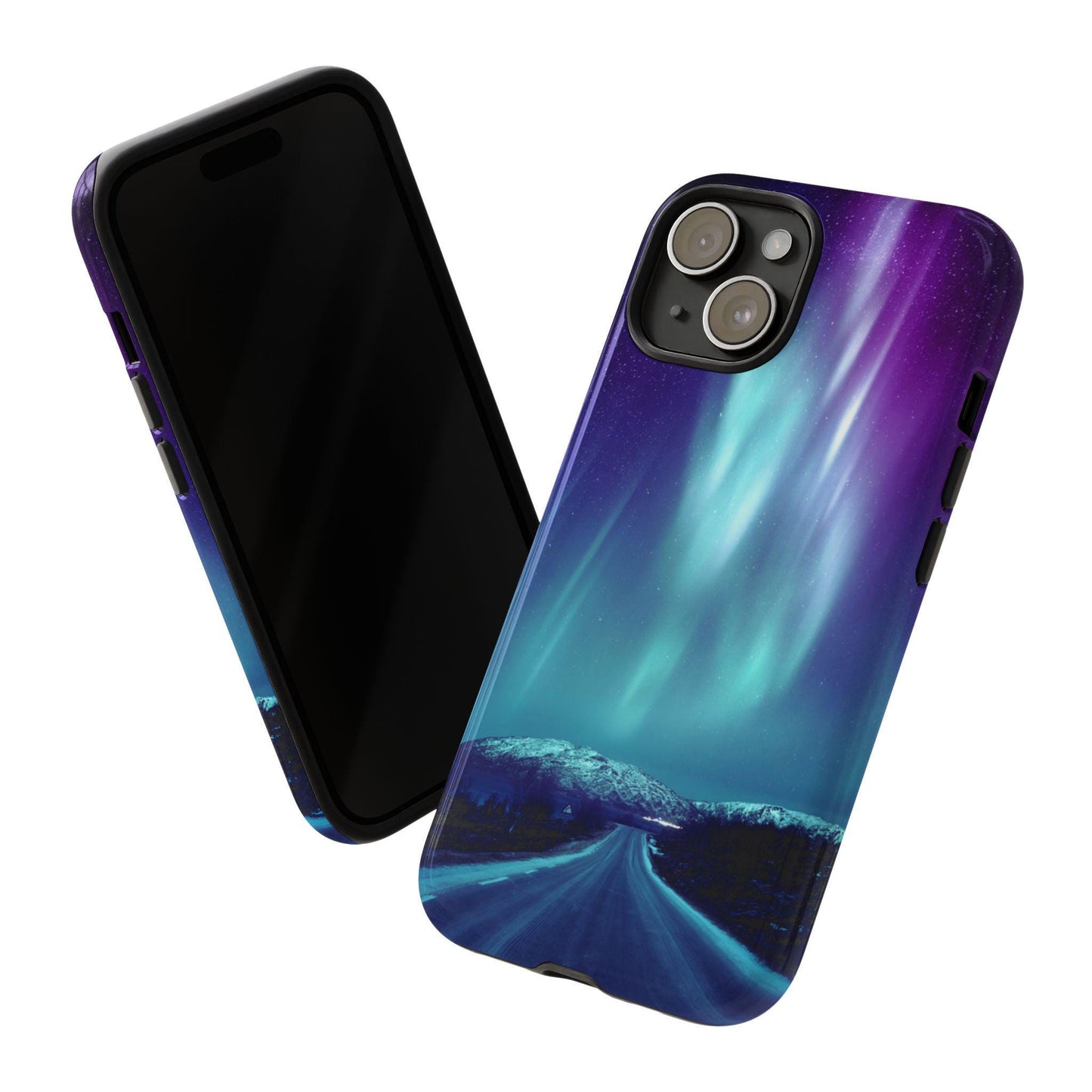 Northern Lights Phone Case - Scandinavian Design Dual Layer Phone Case Swedish Norwegian Cell Tough case