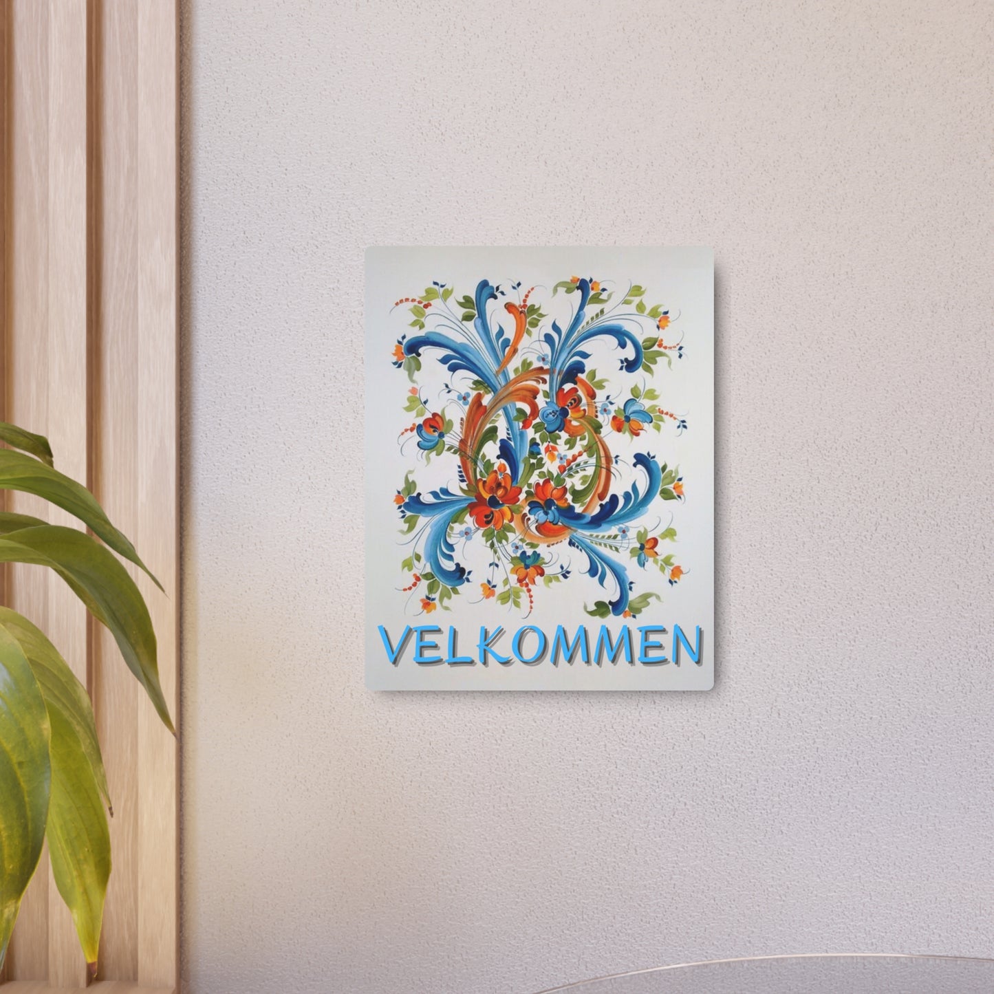 Metal Art Sign, Velkommen Scandinavian WELCOME Swedish Norwegian Decor, Wall Hanging, Home Decoration, Housewarming Gift, Nordic Style Sign