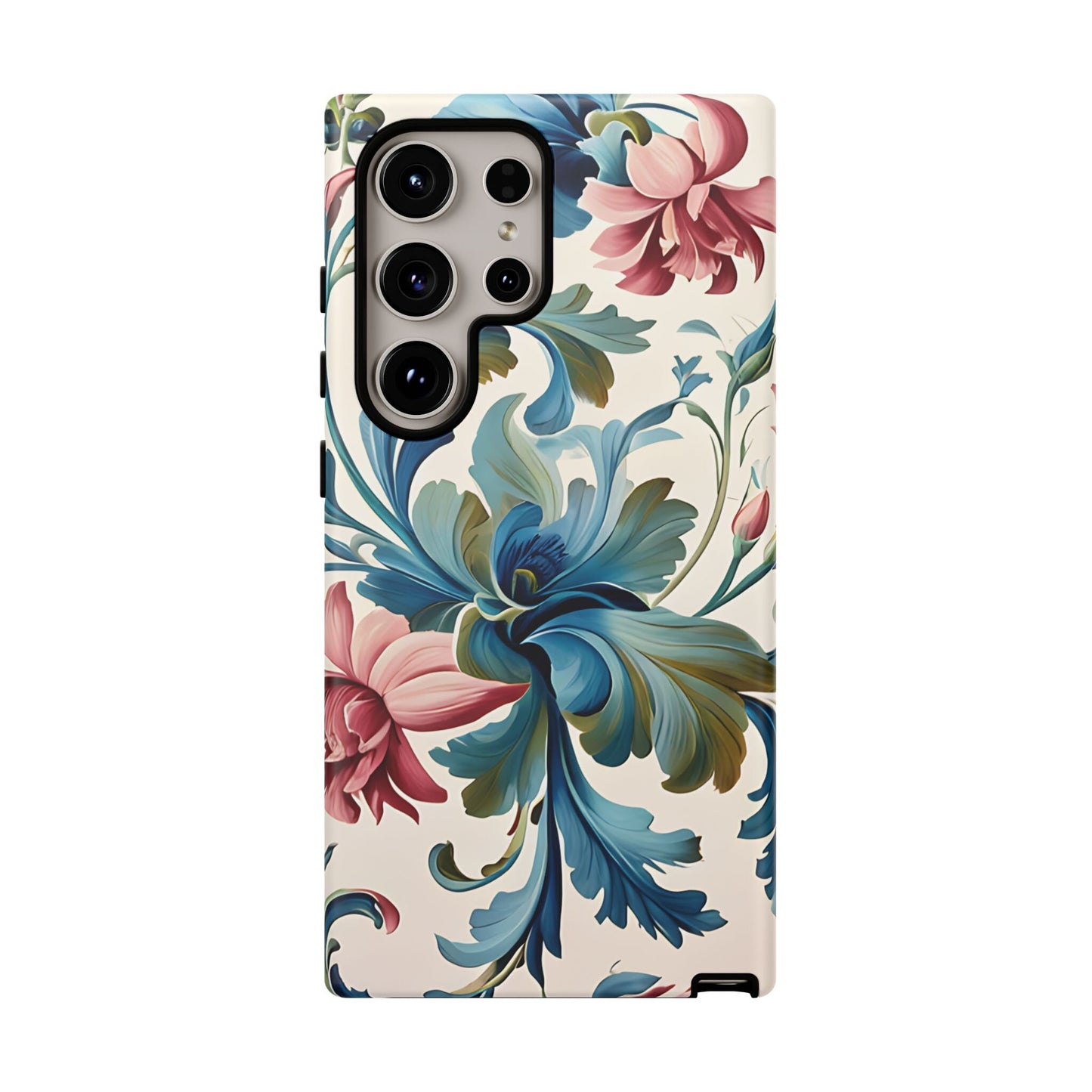 Floral Rosemaling Phone Dual Layer Cases Scandinavian Painting Telemark Tough Case