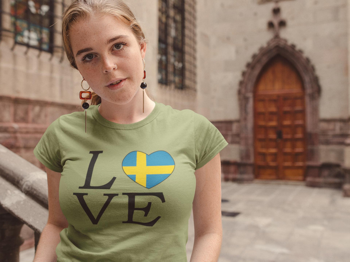 Sweden LOVE Comfort Colors T-Shirt - Swedish Unisex Garment-Dyed Tee Shirt, Gift for Sweden Fans, Scandinavian Apparel, Sverige Clothing,