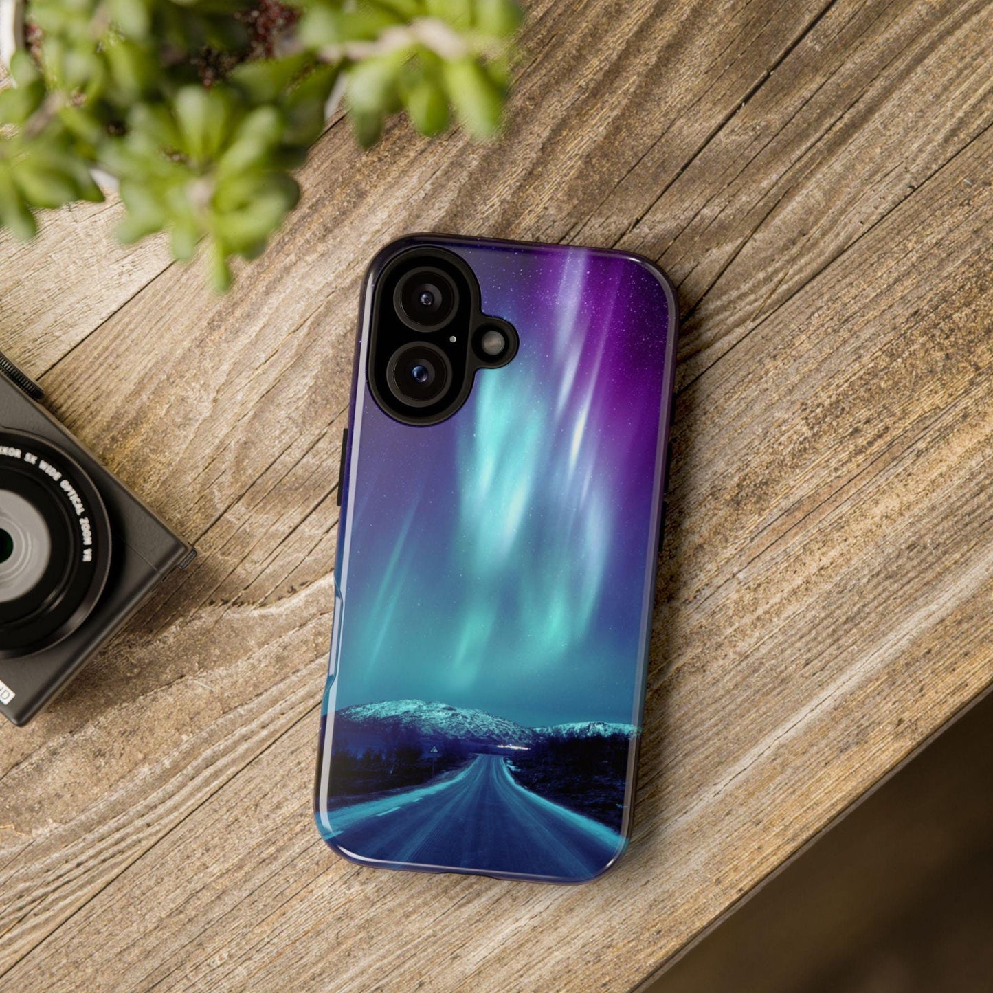 Northern Lights Phone Case - Scandinavian Design Dual Layer Phone Case Swedish Norwegian Cell Tough case