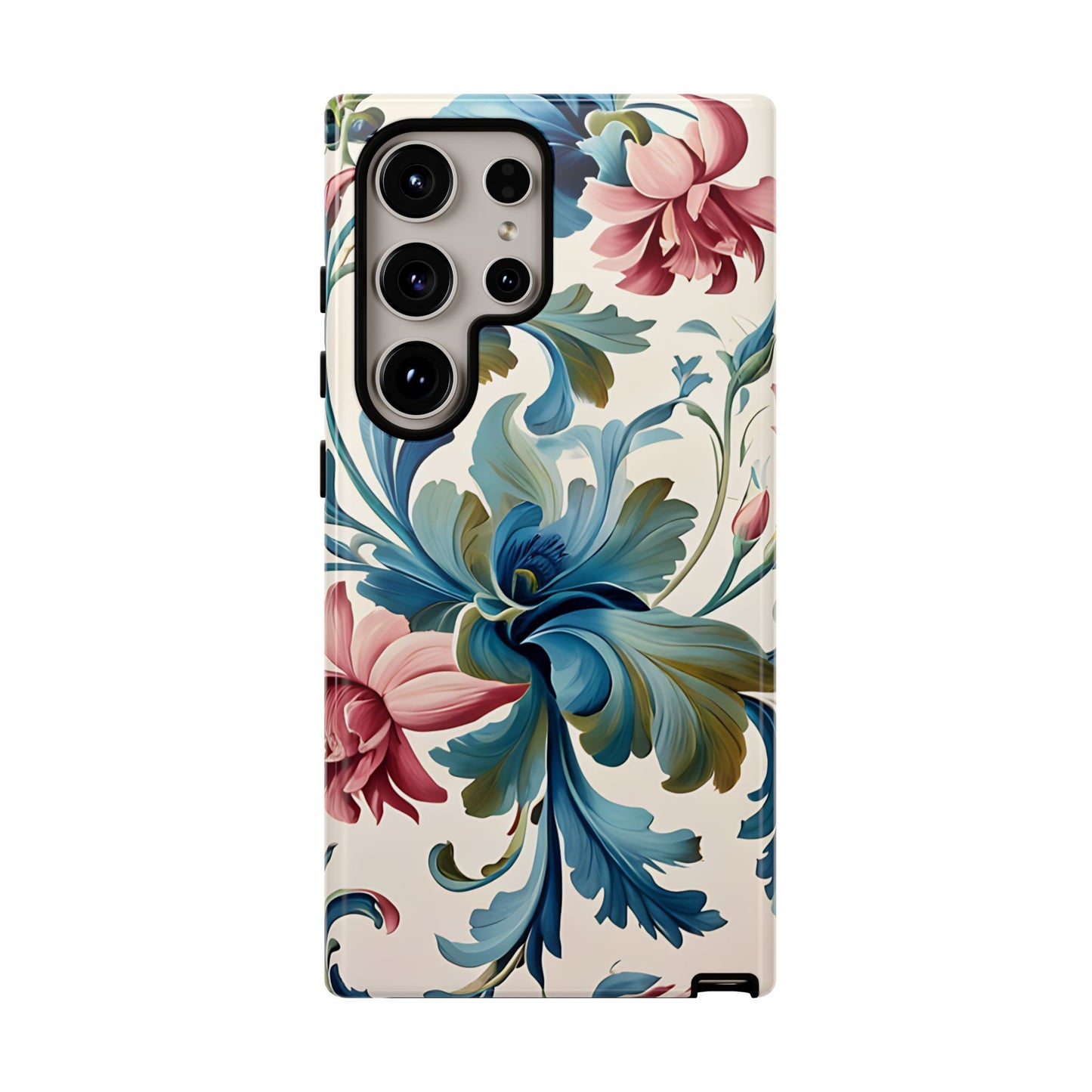 Floral Rosemaling Phone Dual Layer Cases Scandinavian Painting Telemark Tough Case