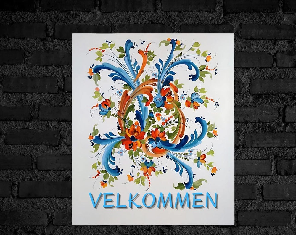 Metal Art Sign, Velkommen Scandinavian WELCOME